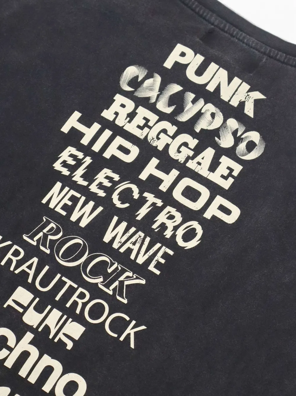 Htc Los Angeles Calypso T-shirt met gerafeld effect Zwart