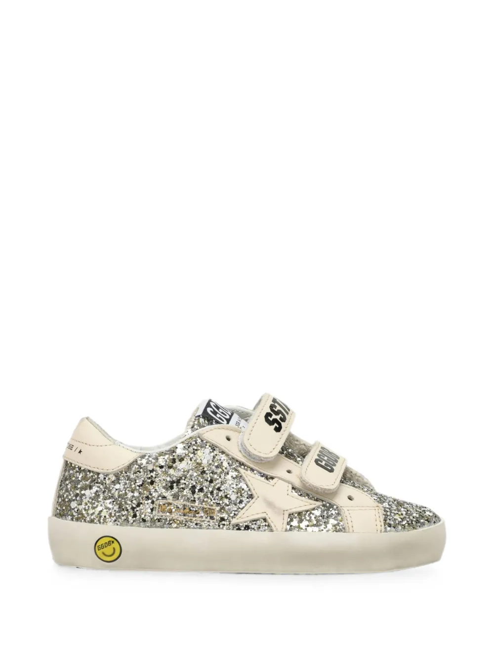 Golden Goose Kids glitter-embellished touch-strap sneakers Zilver