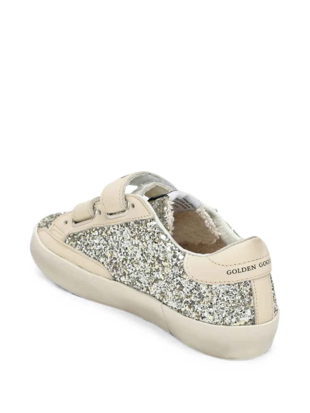 Golden Goose Kids glitter-embellished touch-strap sneakers Zilver