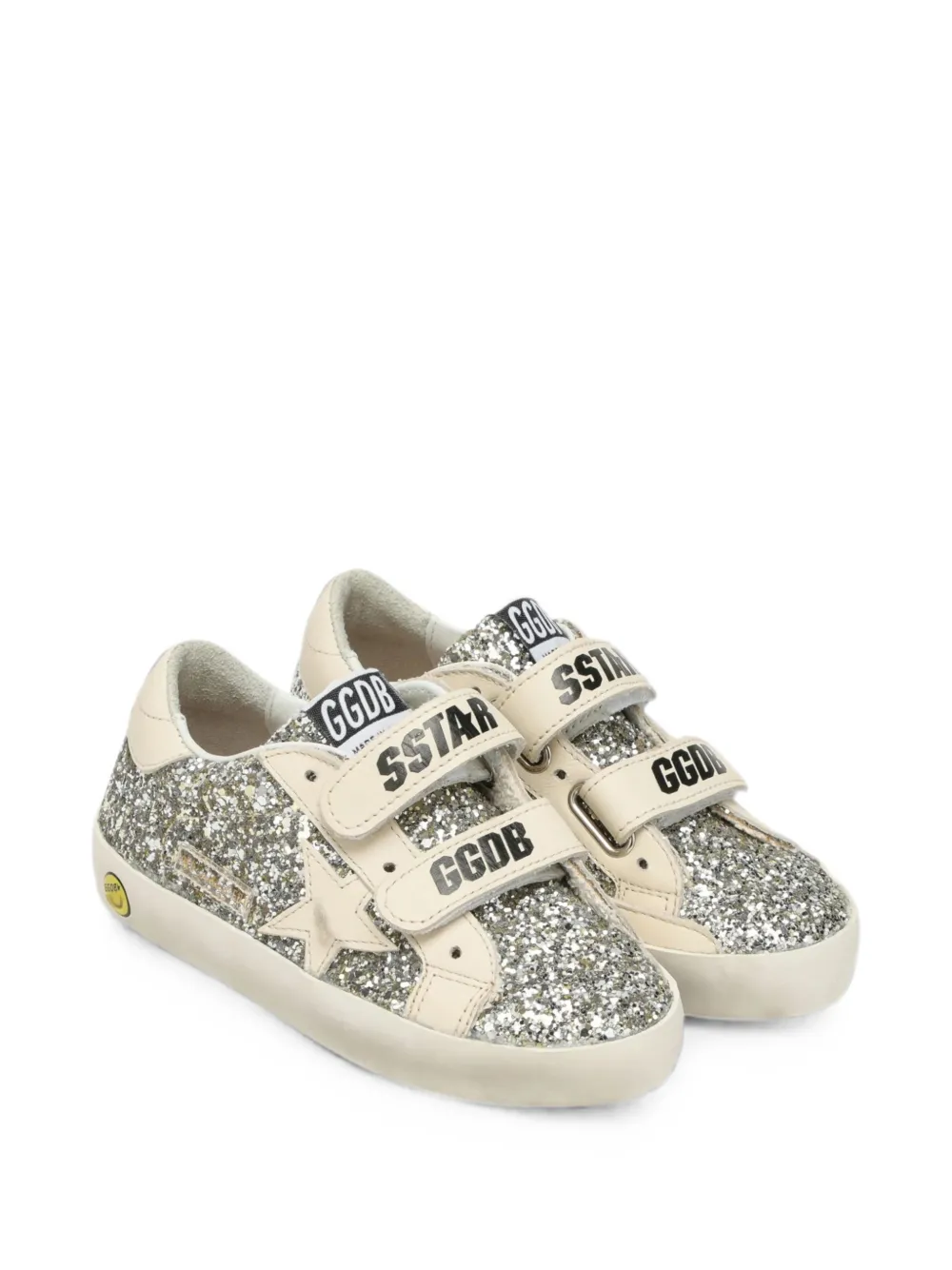Golden Goose Kids glitter-embellished touch-strap sneakers Zilver