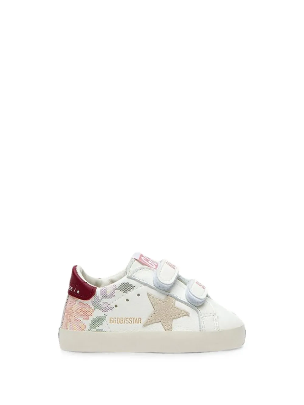 Golden Goose Kids Baby School floral-print leather sneakers Wit