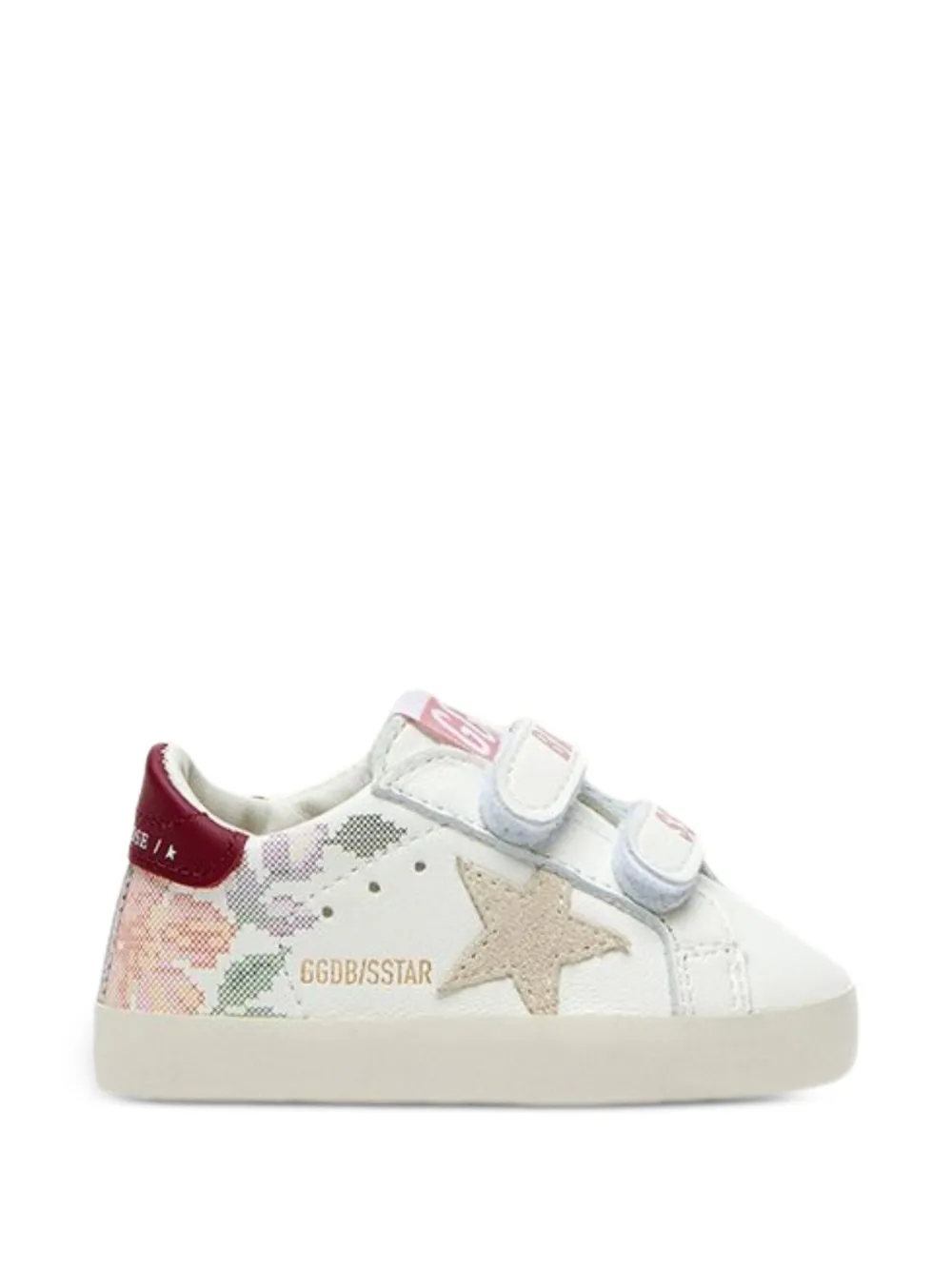 Golden Goose Kids Baby School floral-print leather sneakers Wit