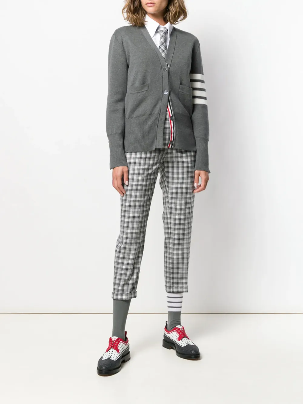 Thom Browne Vest met 4 strepen Grijs