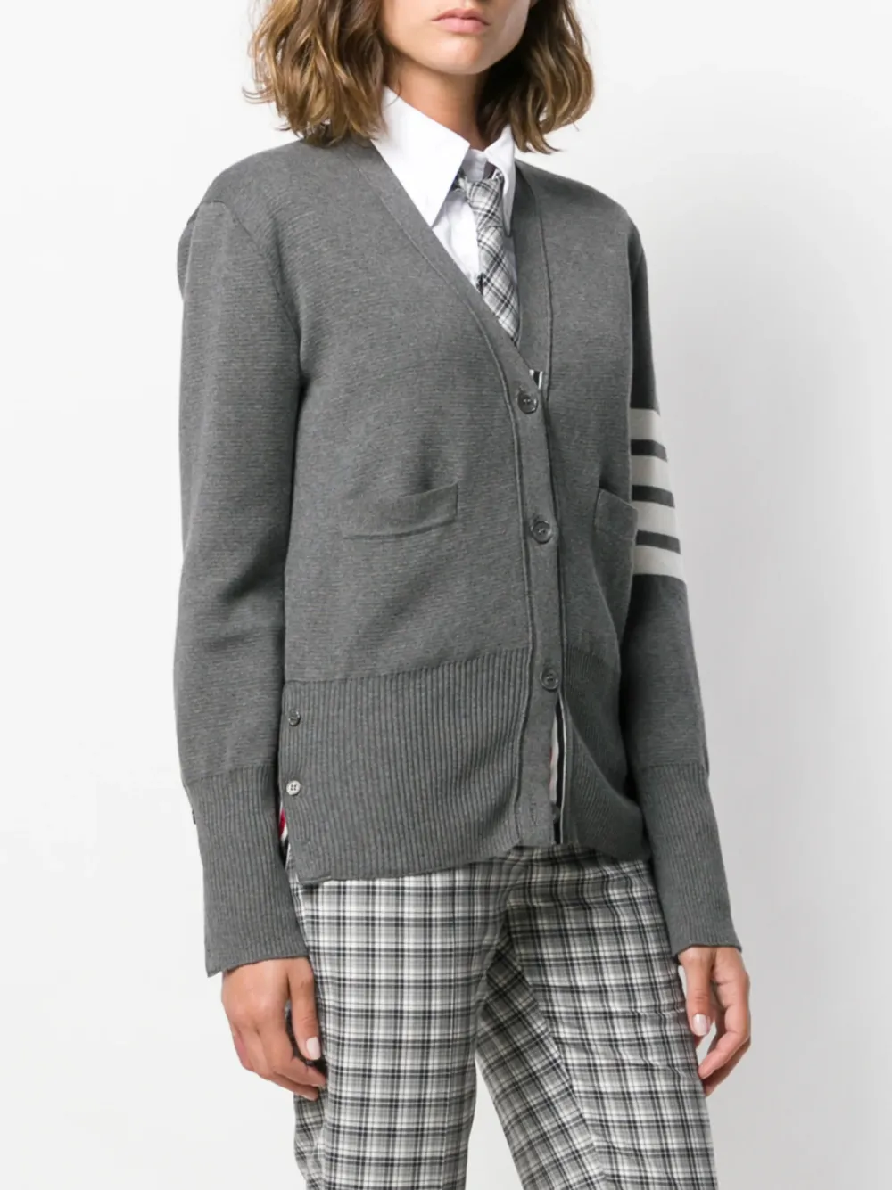 Thom Browne Vest met 4 strepen Grijs