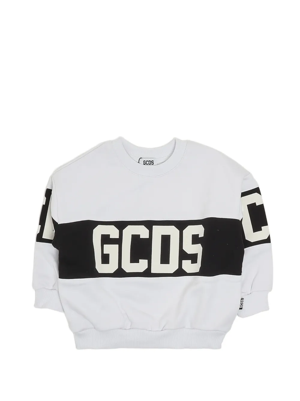 Gcds Kids logo-print crew-neck sweater - Bianco