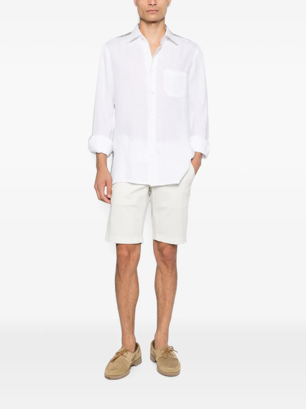 Kiton Overhemd met borstzak Wit