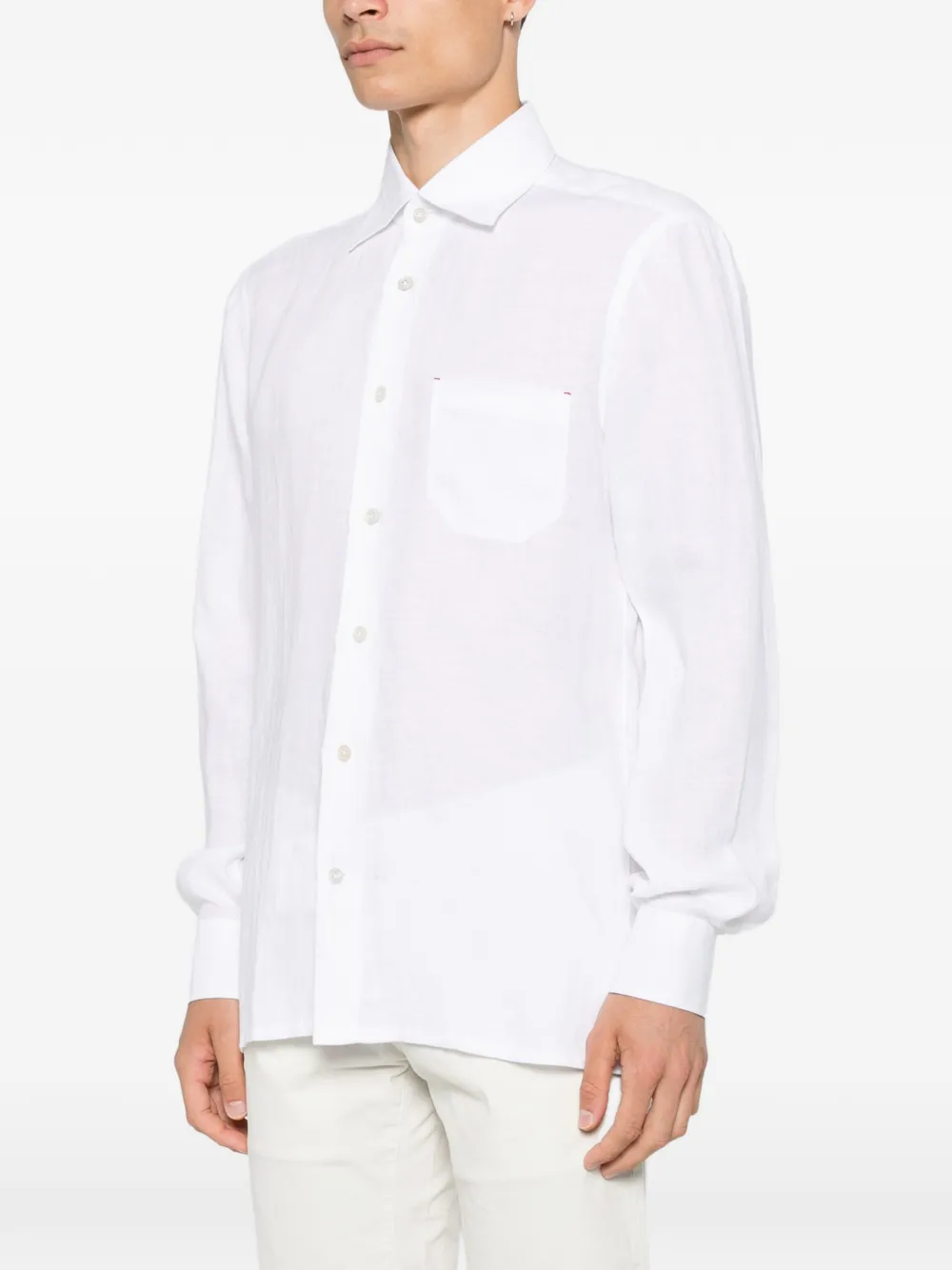 Kiton Overhemd met borstzak Wit