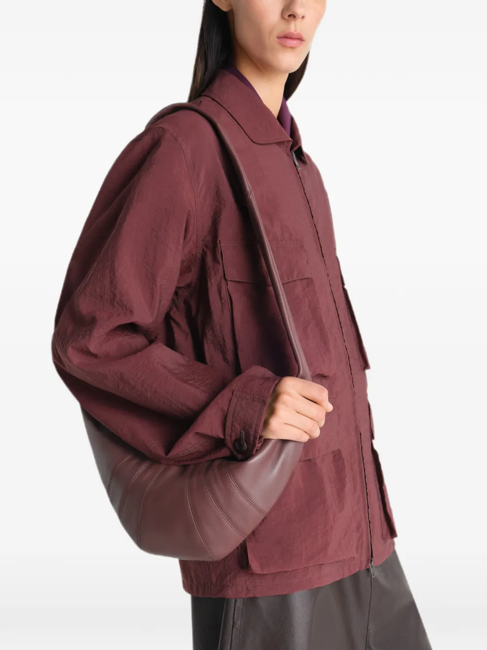 LEMAIRE small Croissant bag in leather - Braun