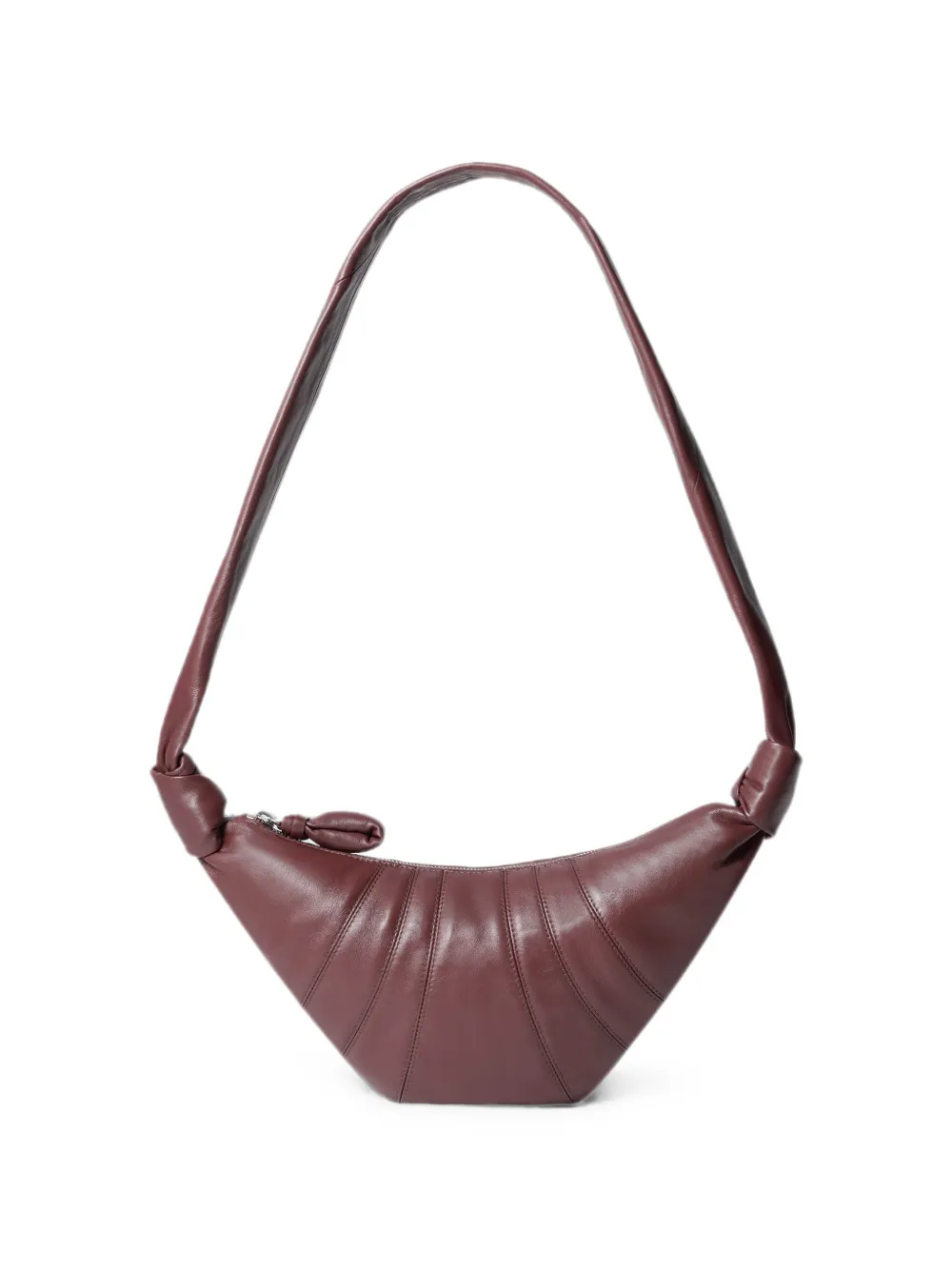 LEMAIRE small Croissant bag in leather - Marrone