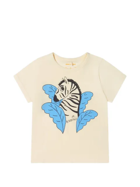 Mini Rodini zebra-print cotton T-shirt