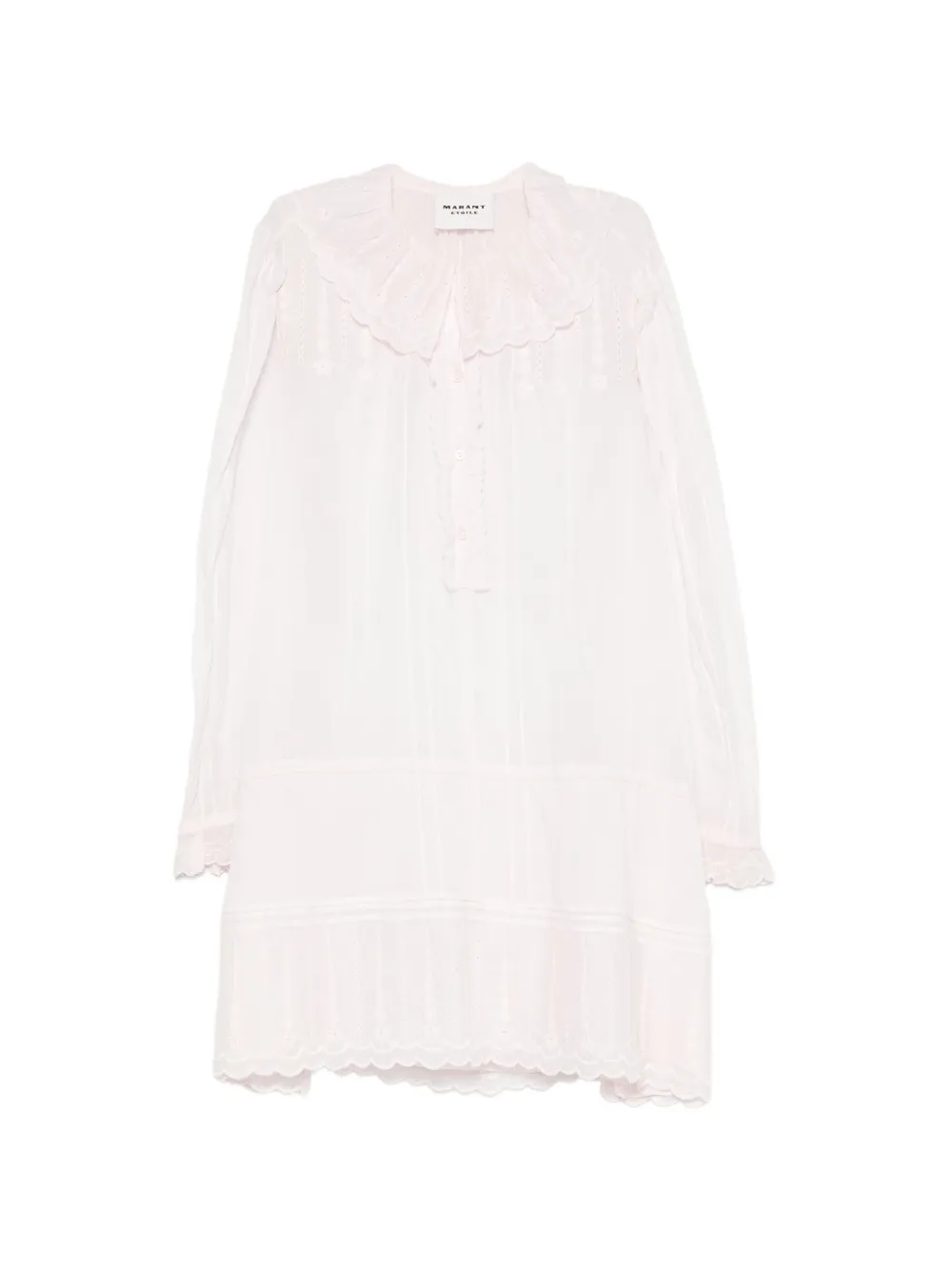 Isabel Marant Étoile Lenora Broderie-anglaise Ruffled Mini Dress In Pink