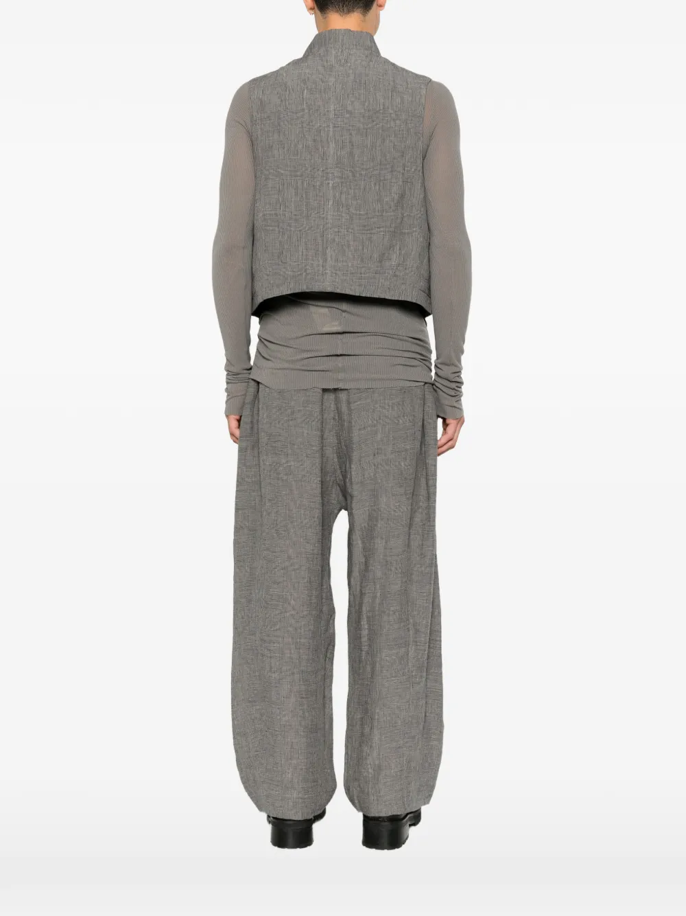 Ziggy Chen Geruit gilet Grijs