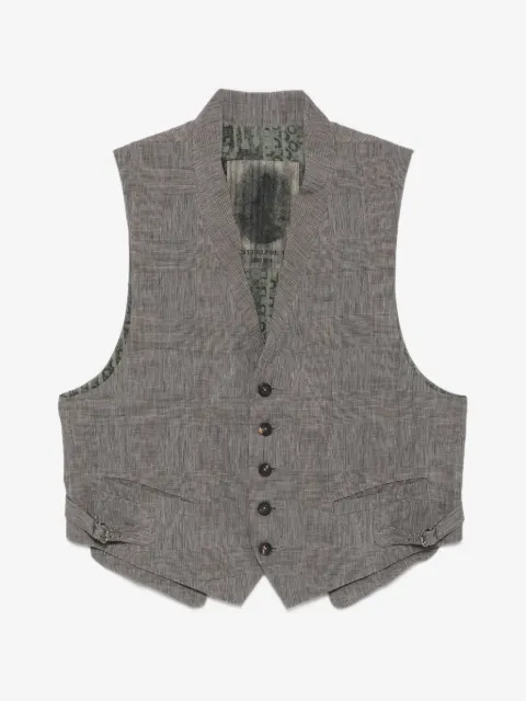 Ziggy Chen check-pattern waistcoat