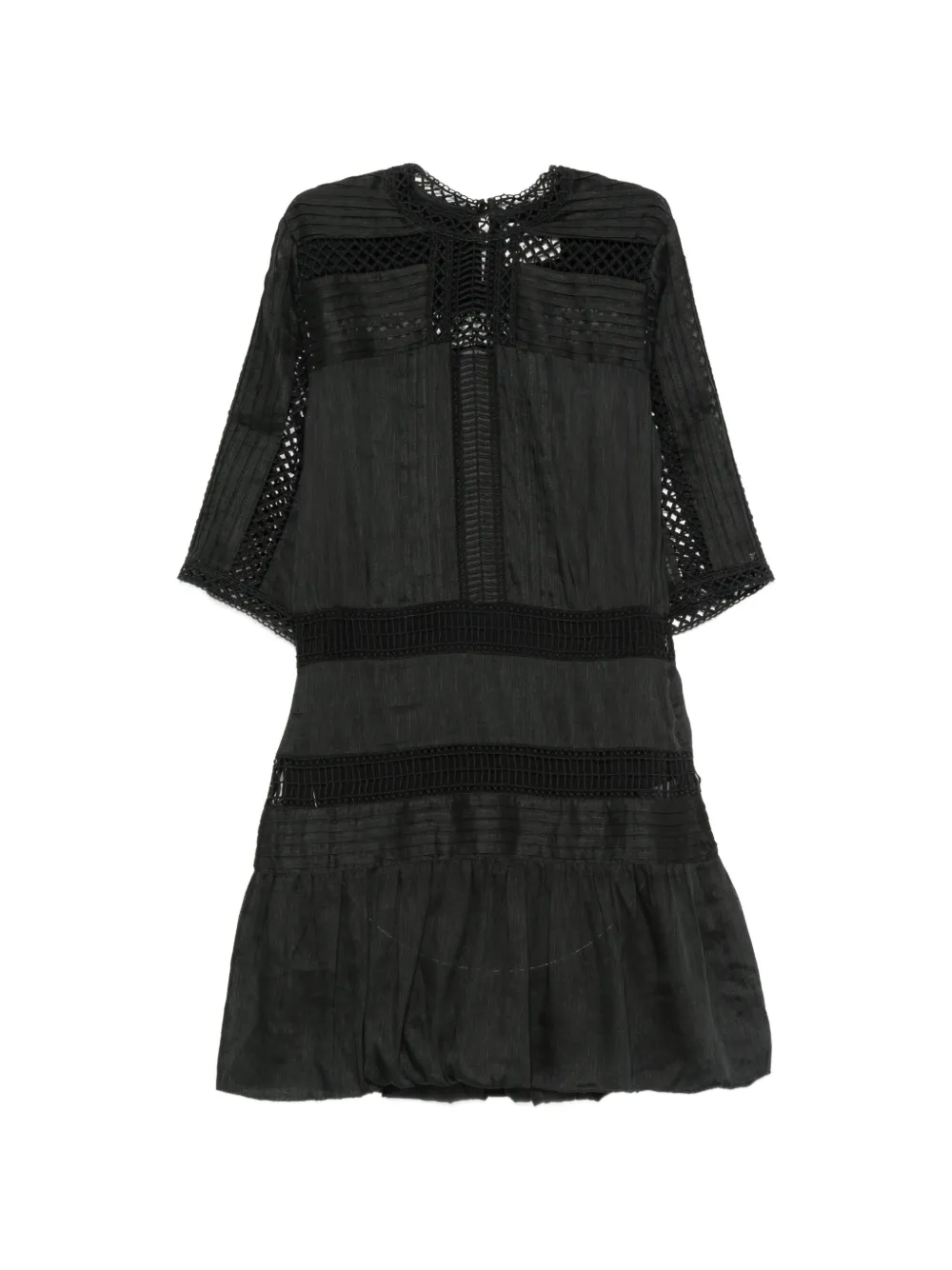 MARANT ÉTOILE Paige guipure-lace pintuck-detail mini dress - Black