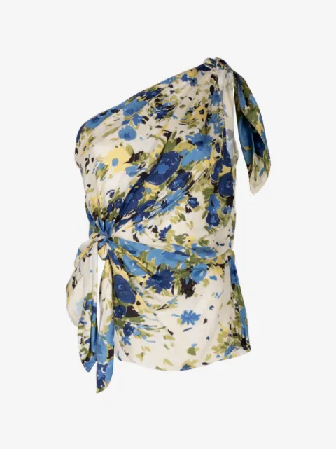 A.L.C. Elliana floral-print one-shoulder blouse