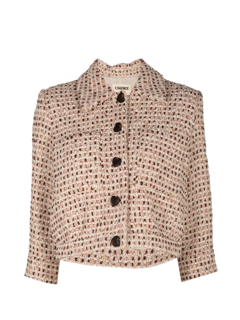 L'Agence Jia cropped tweed jacket - Toni neutri