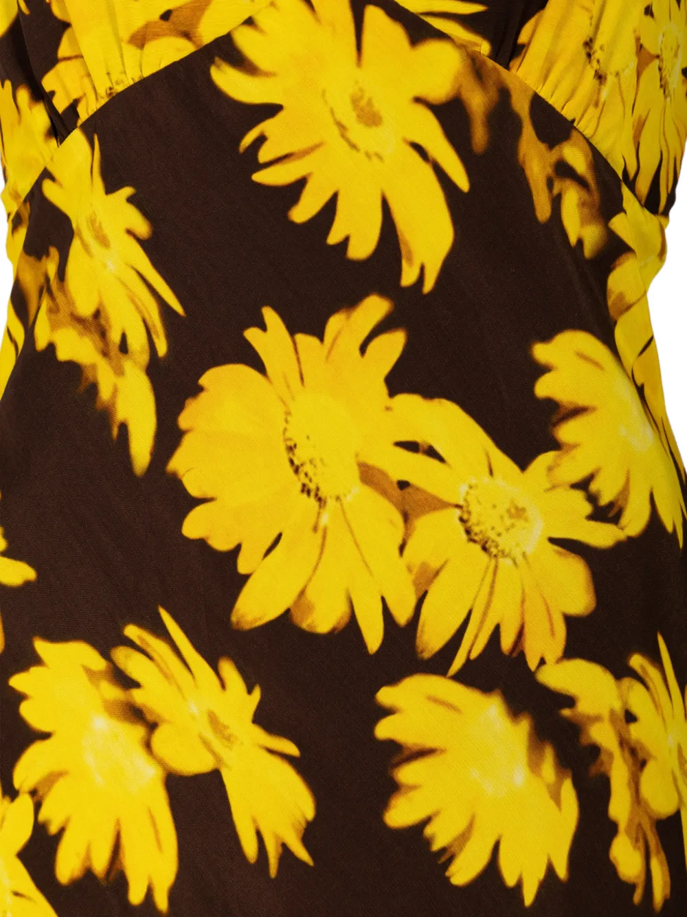 STAUD Lucca mini-jurk met kanten afwerking en bloemenprint Bruin