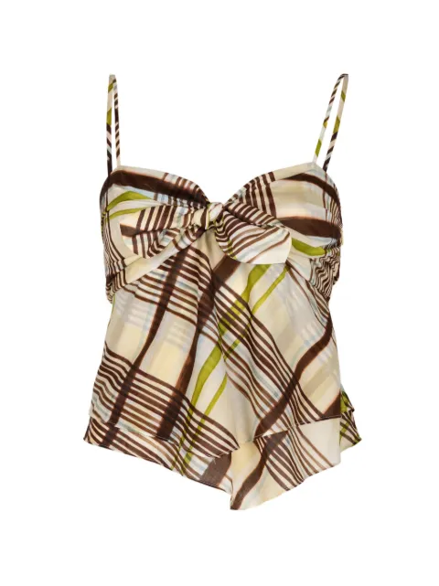 A.L.C. Hailey checked bow-detail top