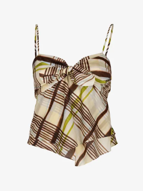 A.L.C. Hailey checked bow-detail top