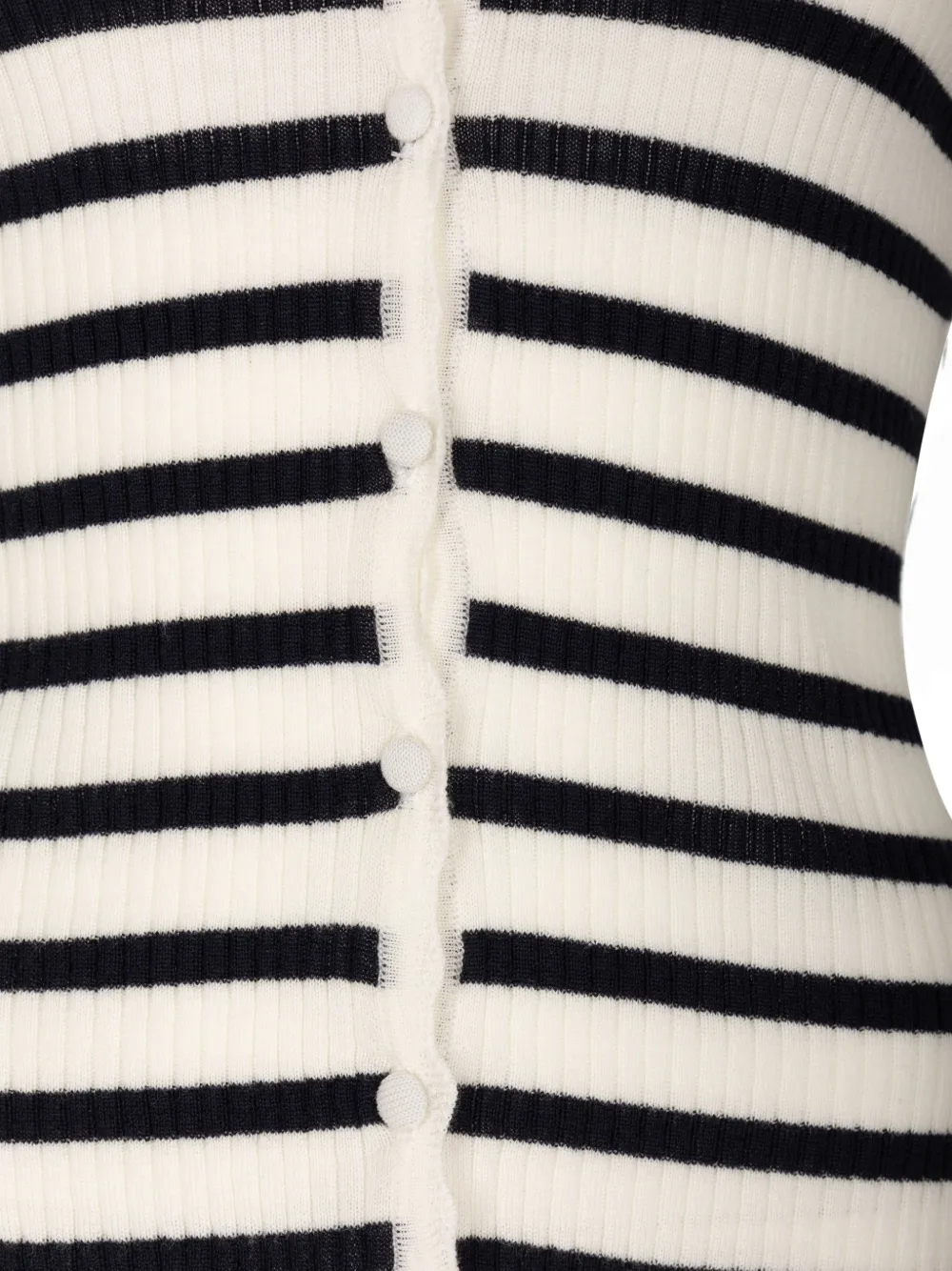 Veronica Beard Gestreept ribgebreid vest Wit