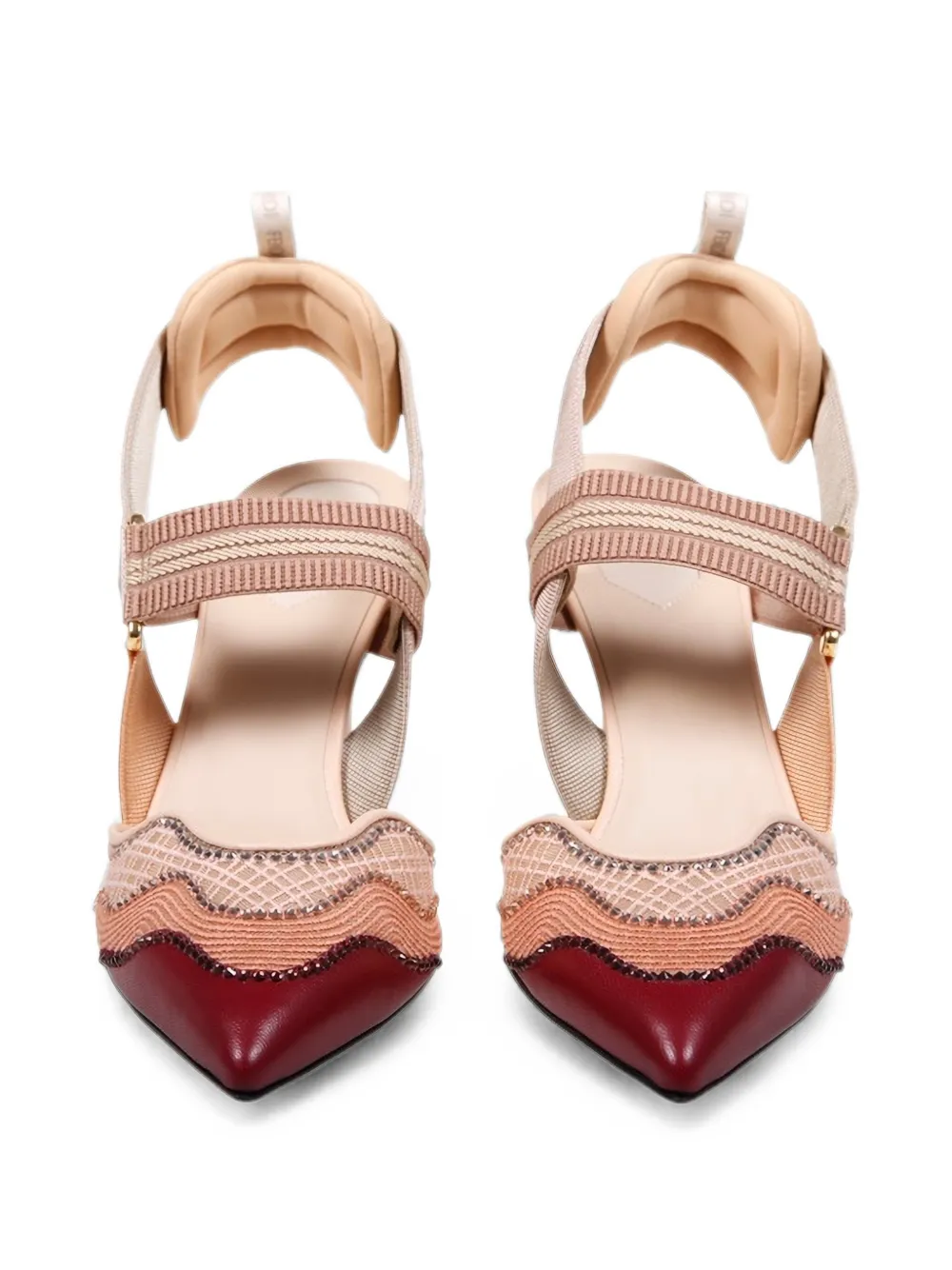 FENDI Iconic Colibrì crystal-embellished pumps Beige