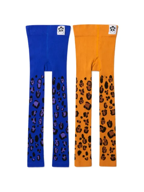Mini Rodini leopard-print pack-of-two tights
