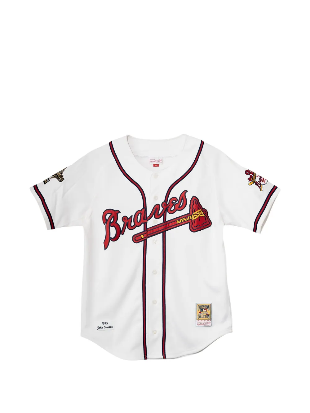 Mitchell & Ness Atlanta Braves 1995 World Series patch jersey shirt - Weiß