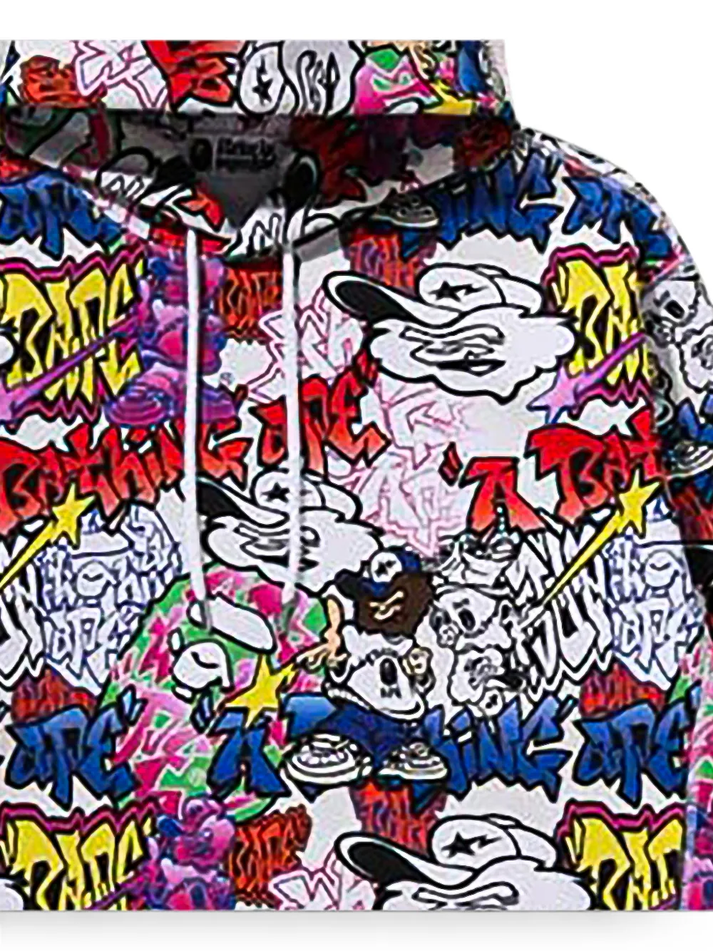 A BATHING APE graffiti-pattern hoodie Wit