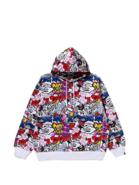 A BATHING APE® graffiti-pattern hoodie