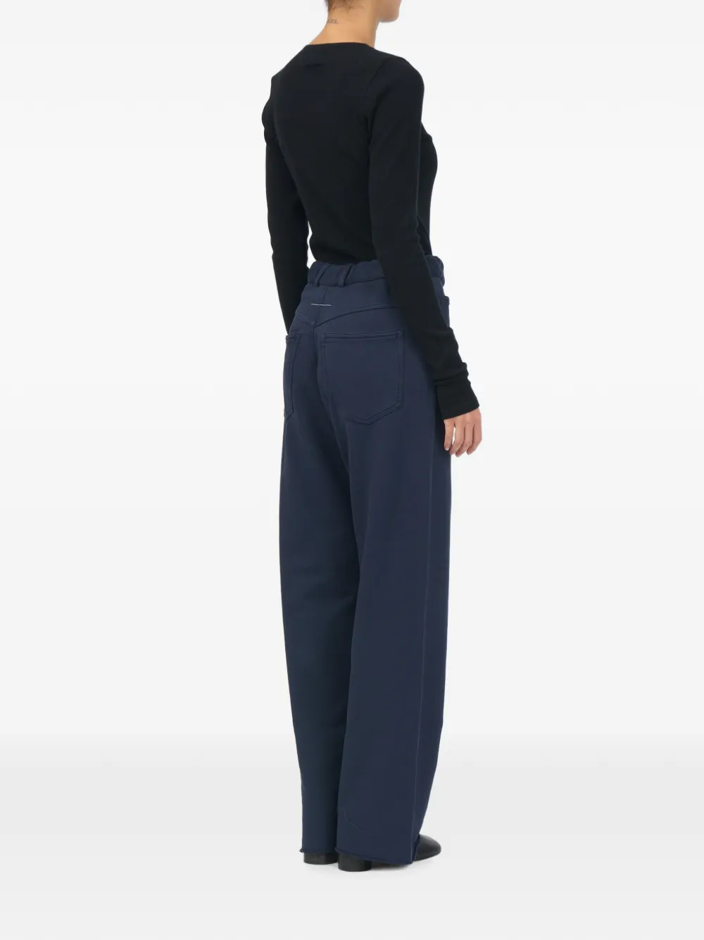 MM6 Maison Margiela Gerafelde broek Blauw