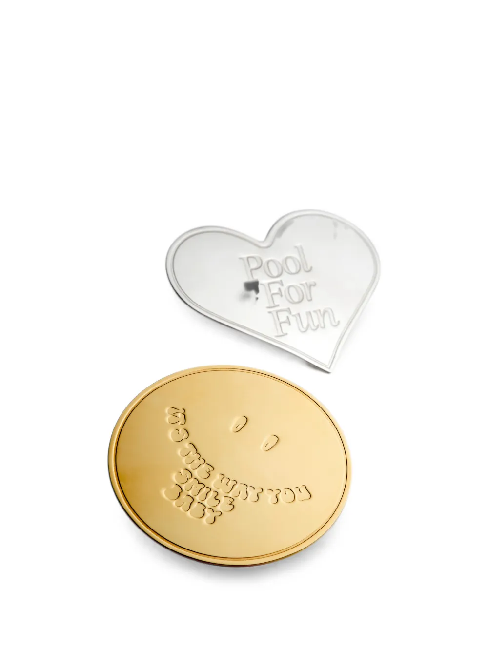 MM6 Maison Margiela Souvenir Sticker Two-tone Earrings in Gold, view 2