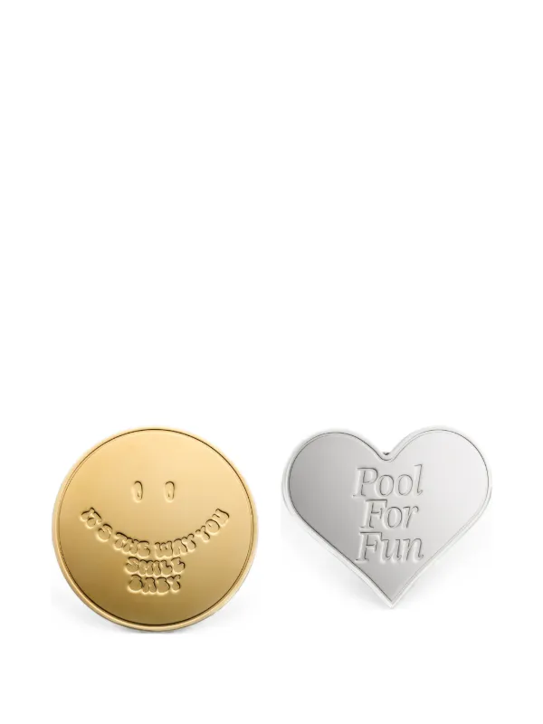 MM6 Maison Margiela Souvenir Sticker Two-tone Earrings in Gold