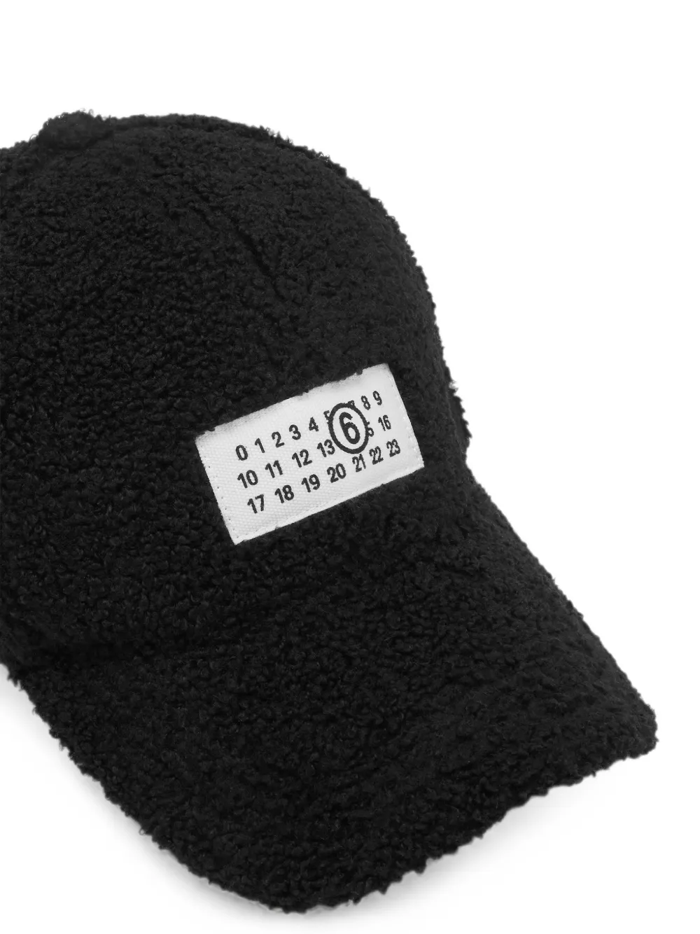 MM6 Maison Margiela Bouclé honkbalpet met logopatch Zwart