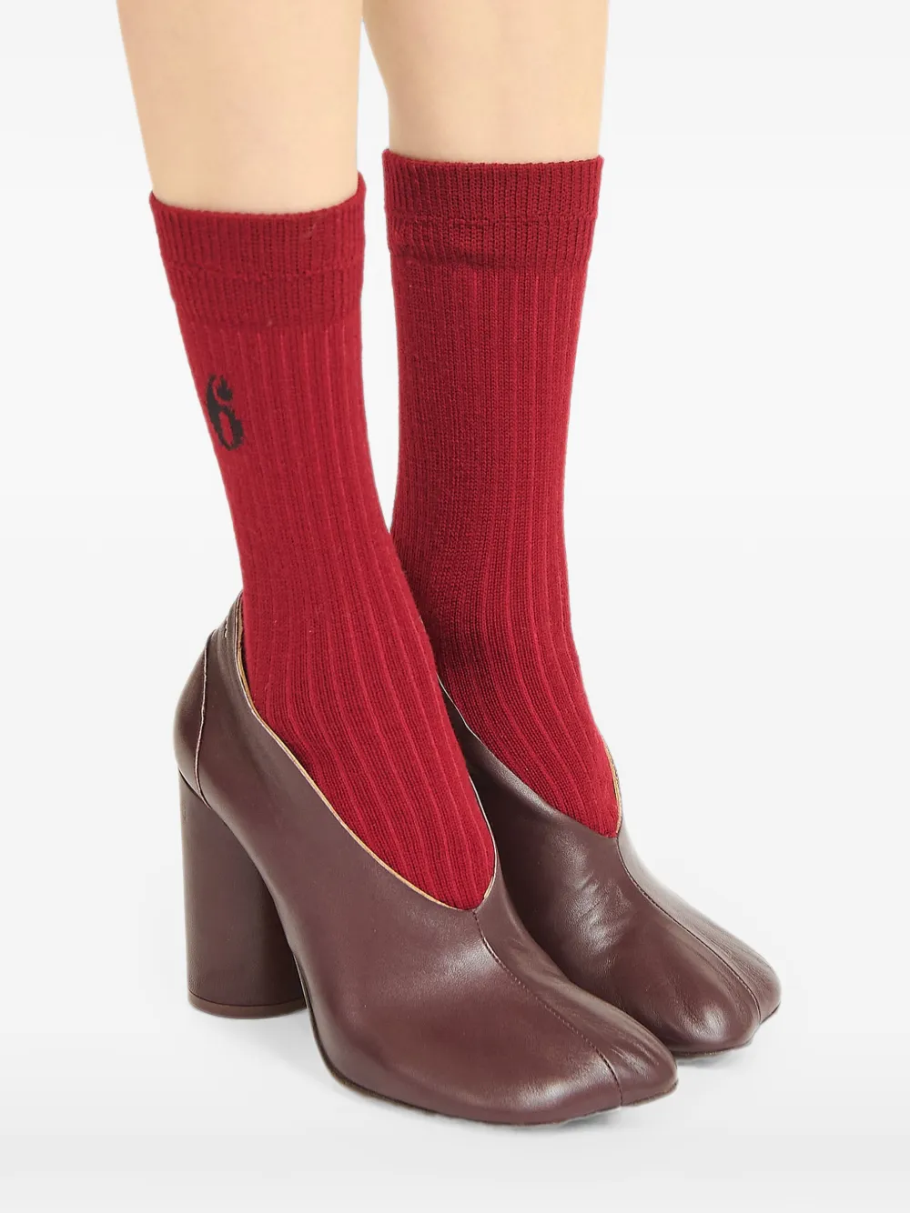 MM6 Maison Margiela Sokken van wolblend Rood