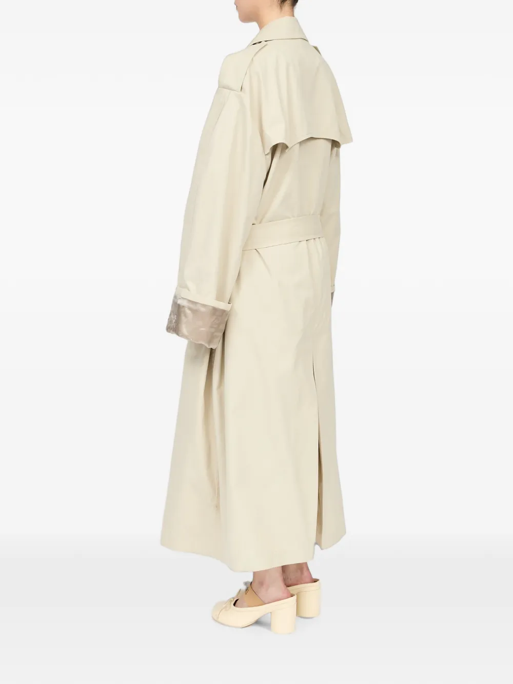 MM6 Maison Margiela Trenchcoat met verborgen sluiting Beige