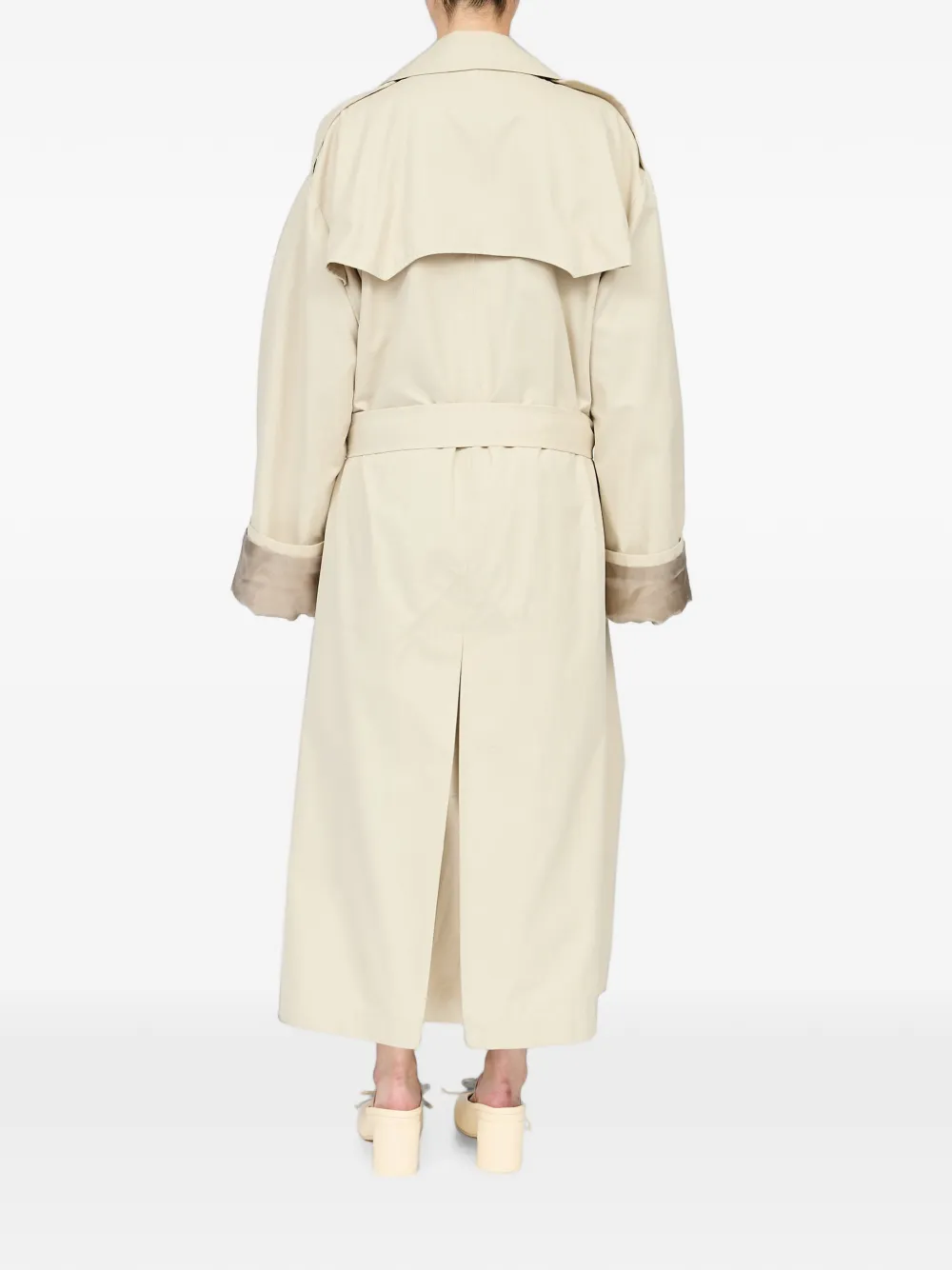 MM6 Maison Margiela Trenchcoat met verborgen sluiting Beige