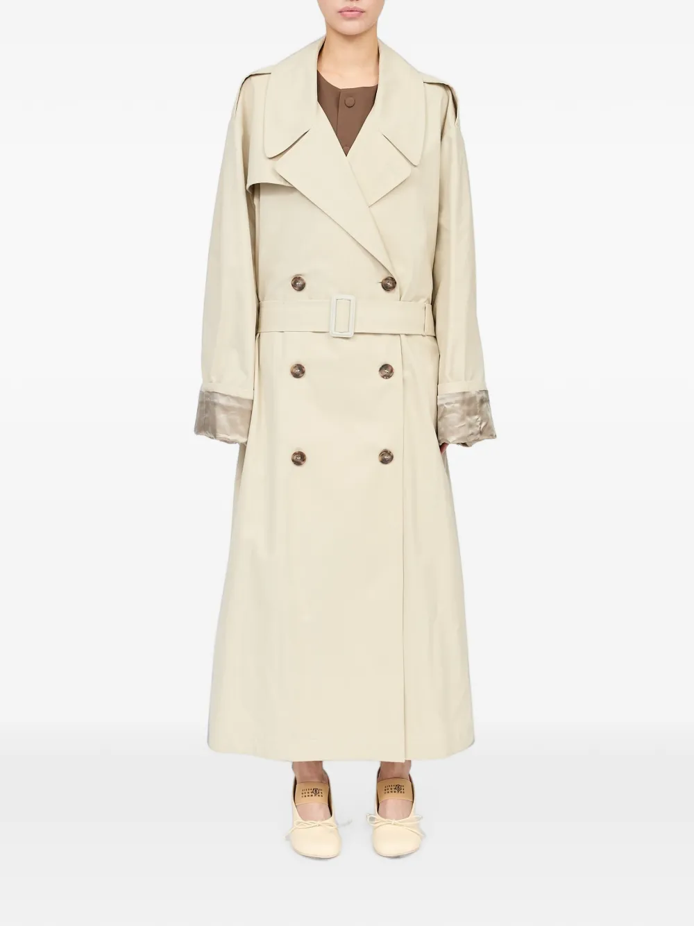 MM6 Maison Margiela Trenchcoat met verborgen sluiting Beige