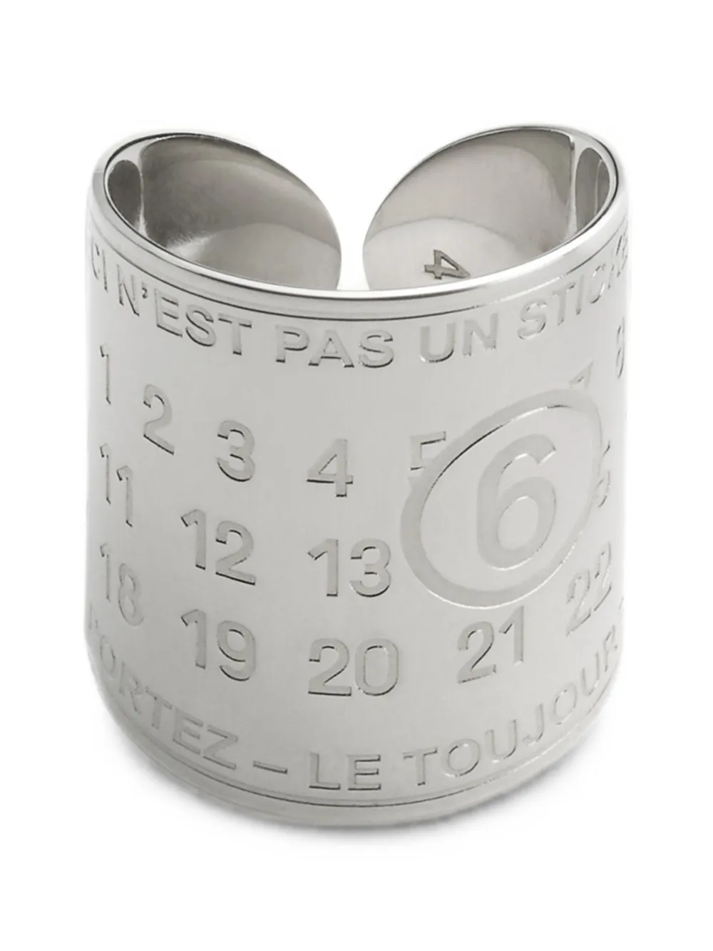 MM6 Maison Margiela souvenir sticker band ring - Argento