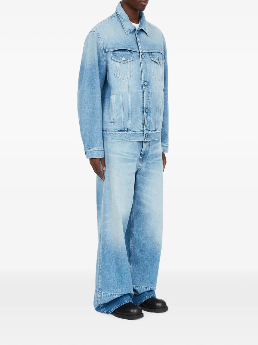 MM6 Maison Margiela Gelaagd denim jack Blauw