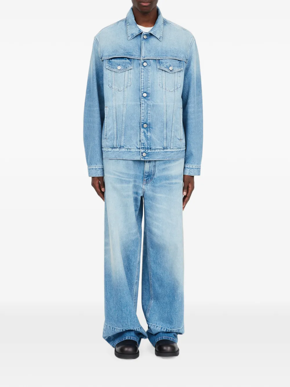 MM6 Maison Margiela Gelaagd denim jack Blauw