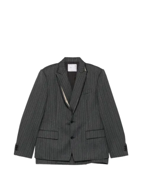sacai pinstripe-pattern buttoned blazer