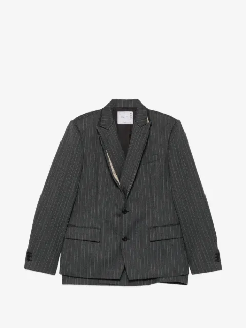 sacai blazer con estampado de rayas diplomáticas