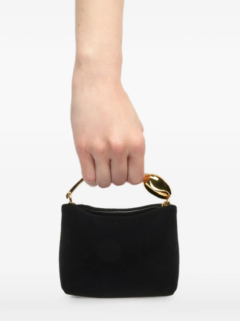 ERDEM Bloom mini-shopper met handvat en bloem Zwart