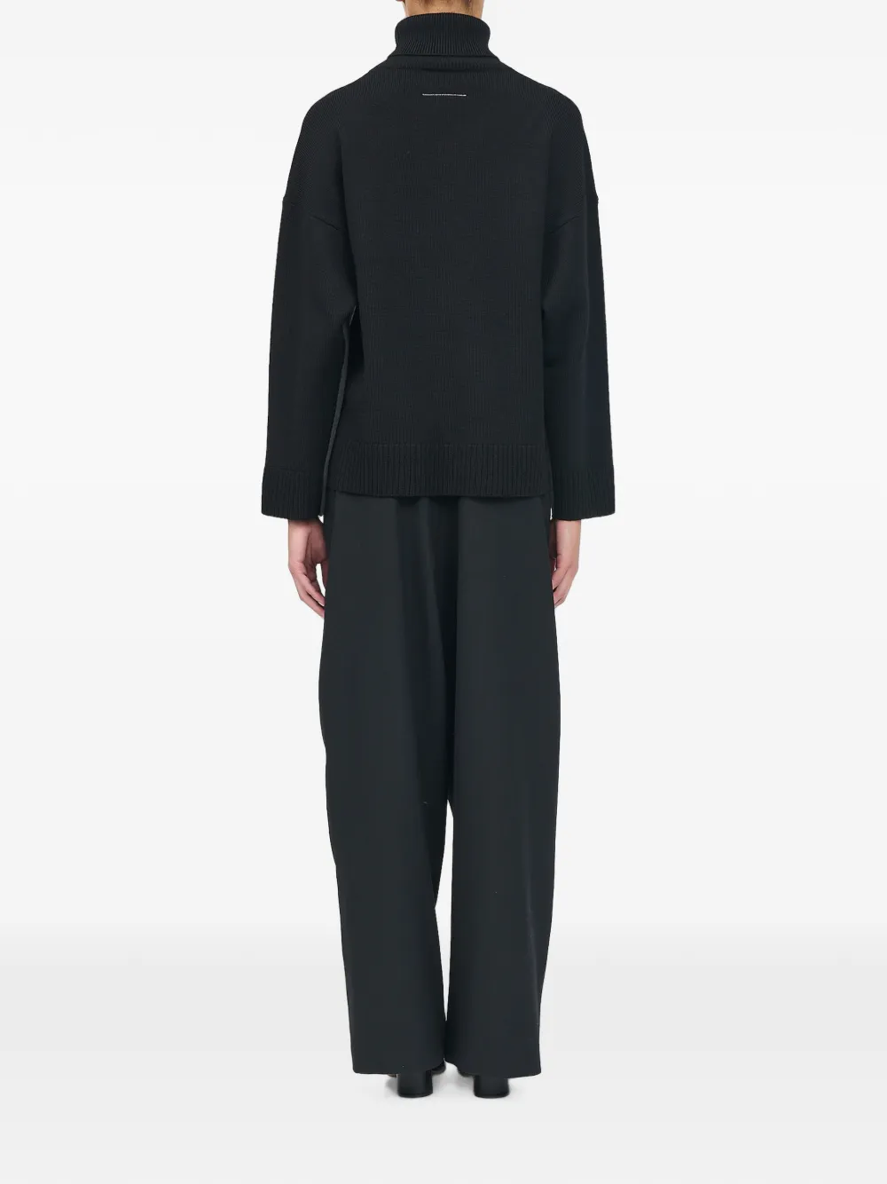 MM6 Maison Margiela Wollen trui met colourblocking Zwart