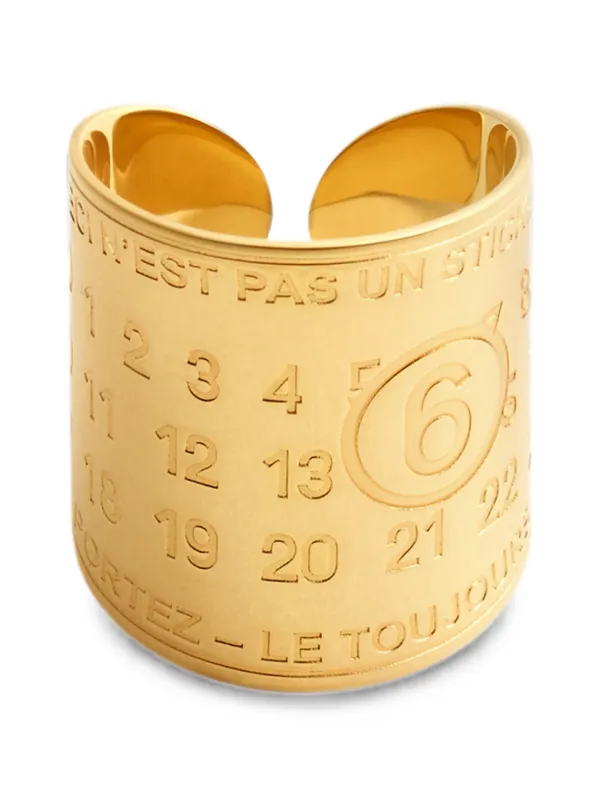 MM6 Maison Margiela Souvenir Sticker Band Ring in Gold