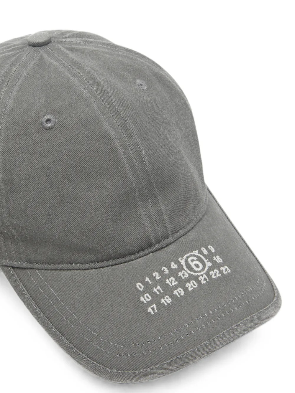 MM6 Maison Margiela Honkbalpet met geborduurd logo Grijs