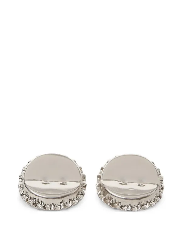 MM6 Maison Margiela Bottle-cap-effect Earrings in Silver
