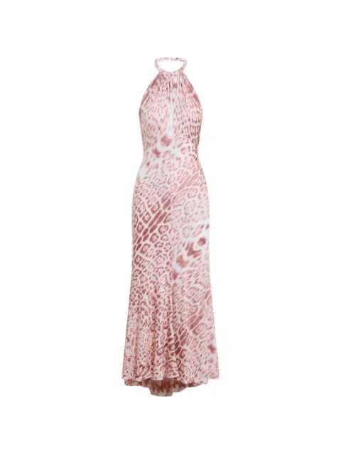 Roberto Cavalli leopard-print halterneck dress