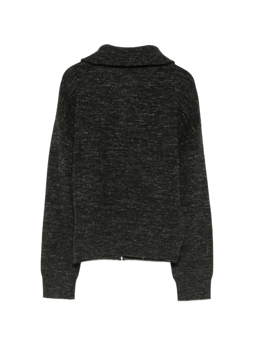 MARANT ÉTOILE Logo-intarsia Zip-up Cardigan in Black, view 2