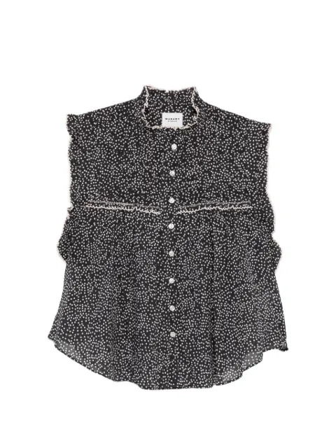 MARANT ÉTOILE Dersia polka-dot ruffled blouse